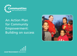 An Action Plan for Community Empowerment: Building on success