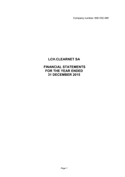 LCH SA 2015 Financial Statements - French GAAP