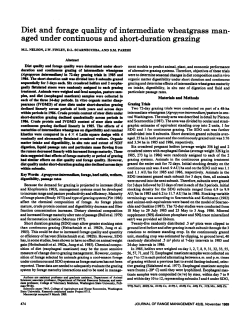 Diet and forage quality of intermediate wheatgrass man