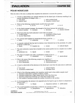 CH 6 Polar Molecules Evaluation