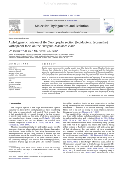 Author`s personal copy - Institut de Biologia Evolutiva