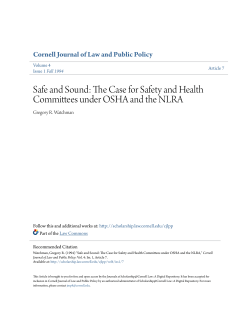 The Case for Safety and Health Committees under OSHA and