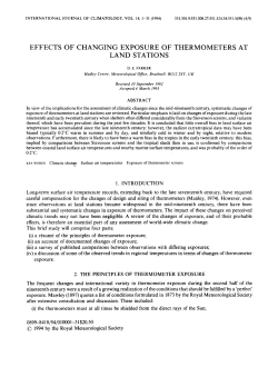 Effects of changing exposure of thermometers at land stations