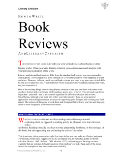 h ow tow rite andl iterary c ritici sm