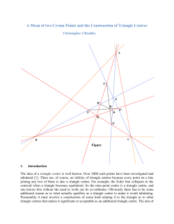 A Mean of two Cevian Points and the Construction of Triangle Centres
