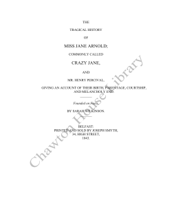 miss jane arnold - Chawton House Library