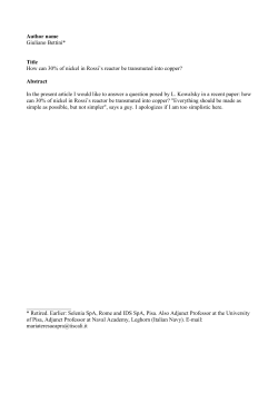 How can 30% of nickel in Rossi`s reactor be transmuted into copper