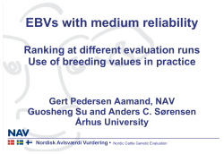 EBVs with medium reliability - Nordic Cattle Genetic Evaluation