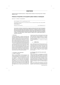 Influence of impurities on the specific optical rotation of cefozopran