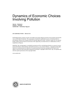 Dynamics of Economic Choices Involving Pollution
