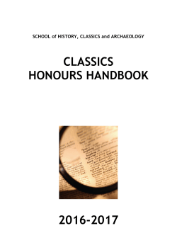 CLASSICS HONOURS HANDBOOK 2016-2017