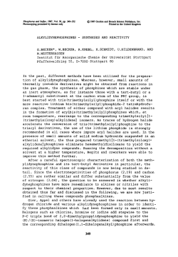SYNTHESES AND REACTIVITY G.BECKER*, W.BECKER, R