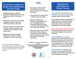 Osteoporosis Information for Fitness Trainers An exercise program