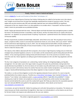 Finally, Volcker`s intent is hacked and leaked