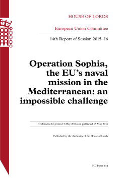 Operation Sophia, the EU`s naval mission in the Mediterranean: an