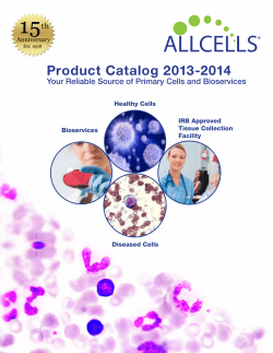AllCells 2013-2014 Product Catalog