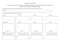 Applying a Search Strategy This handout is especially useful when