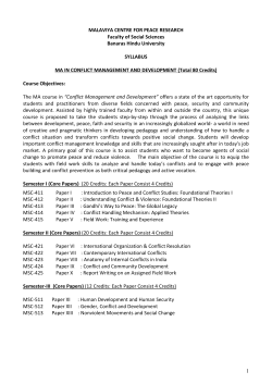 MA in Conflict Managment and Development
