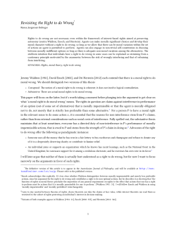 Revisiting the Right to do Wrong