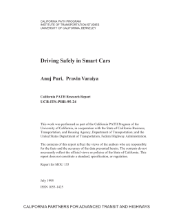 Driving Safely in Smart Cars - Institute of Transportation Studies