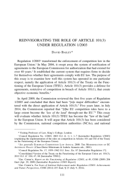 reinvigorating the role of article 101(3) under regulation 1/2003