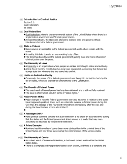 Introduction to Criminal Justice Section 2.1: Dual Federalism 33