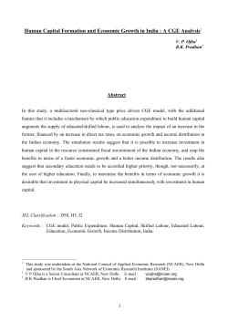 Human Capital Formation and Economic Growth in India