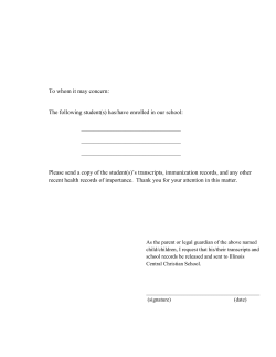 To whom it may concern: The following student(s) has/have enrolled