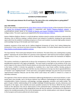 EASTERN PLATFORM SEMINAR &ldquo;Post