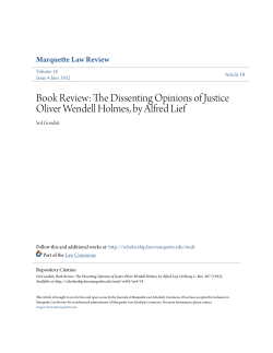Book Review: The Dissenting Opinions of Justice Oliver Wendell