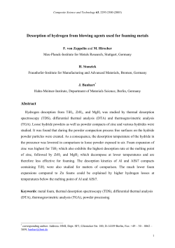 Gas desorption by metal hydrides used for foaming zinc
