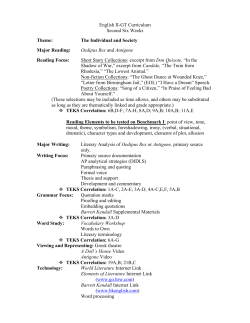 English II-GT Curriculum Second Six Weeks Theme: The Individual