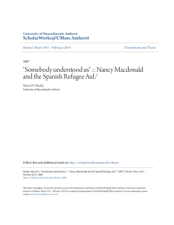 Nancy Macdonald and the Spanish Refugee Aid