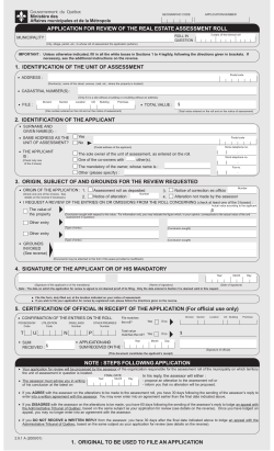 Application for review of the real estate