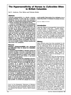 The Hypersensitivity of Horses to Culicoides Bites