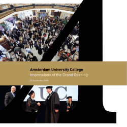 Amsterdam University College Impressions of the Grand Opening