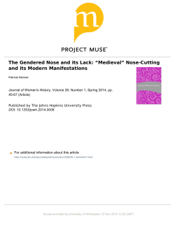 The Gendered Nose and its Lack - Winchester Research Repository