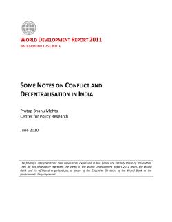 some notes on conflict and decentralisation in india