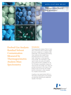 Evolved Gas Analysis: Residual Solvent