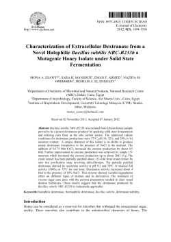 Characterization of Extracellular Dextranase from a Novel Halophilic
