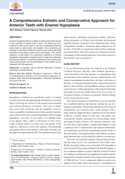 A Comprehensive Esthetic and Conservative Approach for Anterior