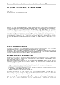 The Quantity Surveyor: Missing in Action in the USA