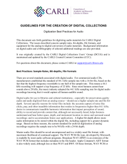 Guidelines for the Creation of Digital Collections (Audio)