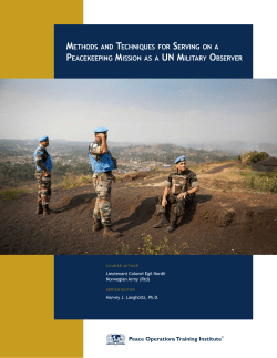 Serving on a Peacekeeping Mission as a UNMO [PDF
