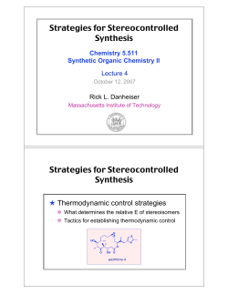 Kinetic Control Strategies
