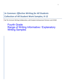 Fourth Grade Range of Writing Informative / Explanatory Writing