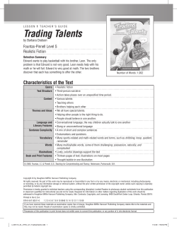 Trading Talents - Houghton Mifflin Harcourt