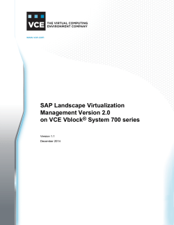SAP Landscape Virtualization Management Version 2.0 on