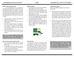 opening an account atm financial institutions