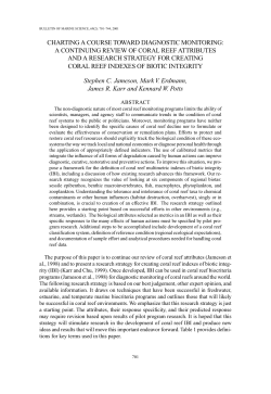 A continuing review of coral reef attributes and a